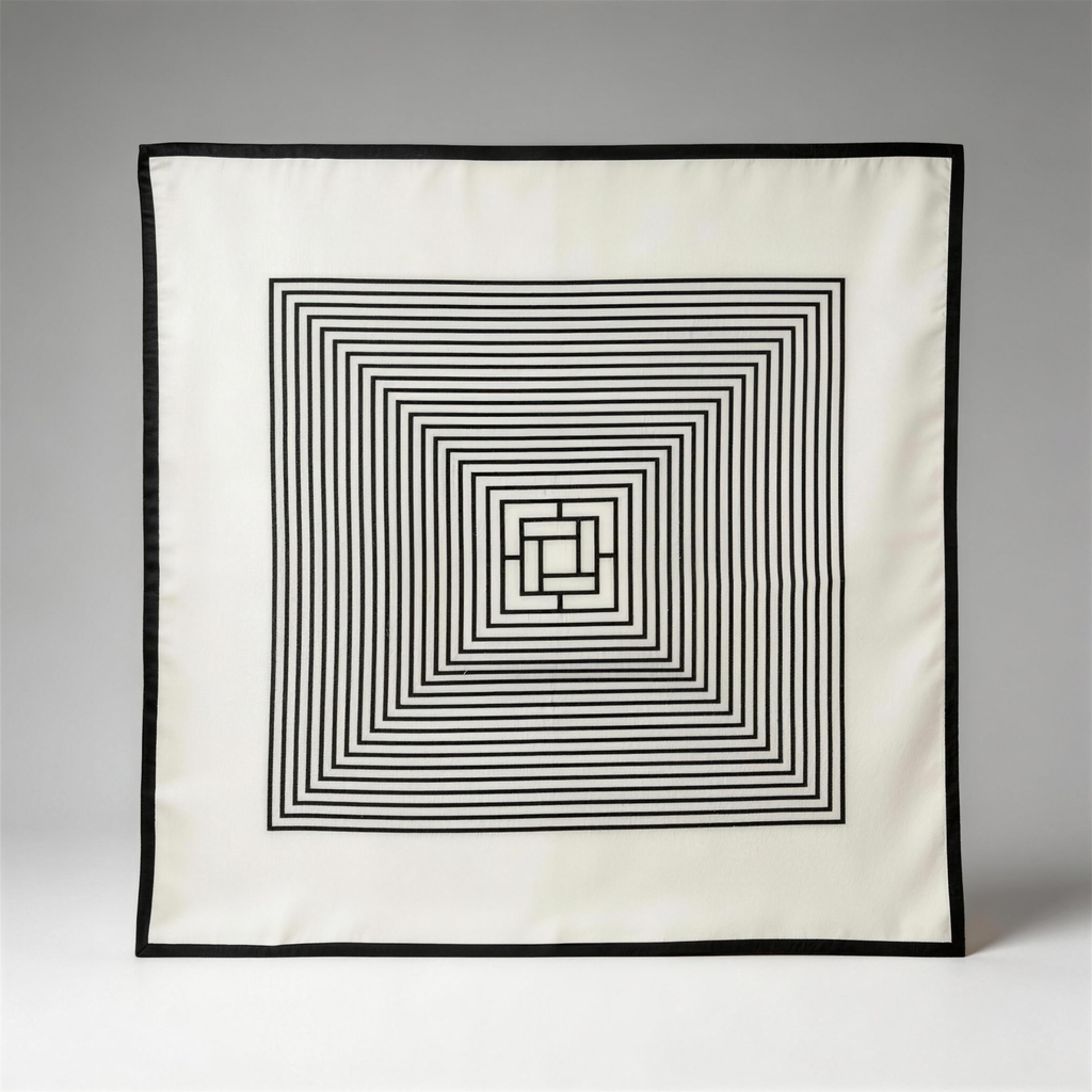 Schicker quadratischer Seidenschal mit Geometrisches Labyrinth Muster