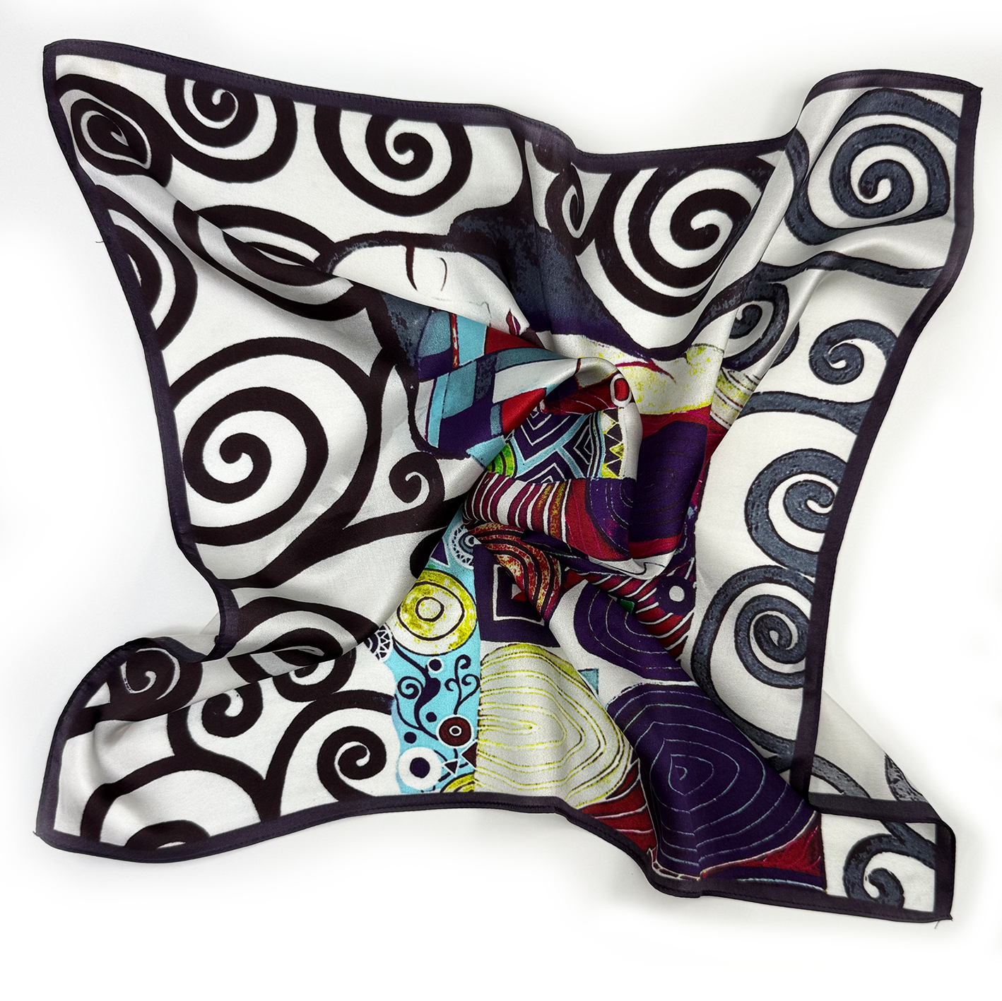 Ölgemälde-Seidenquadrat mit Motiv „Erfüllung“ von Gustav Klimt