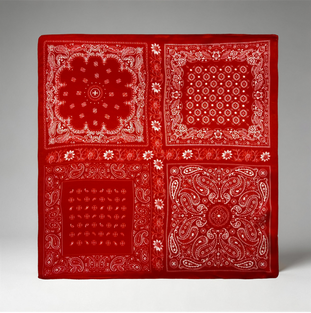 Rotes Seiden-Carré mit klassischem Retro-Paisley-Muster