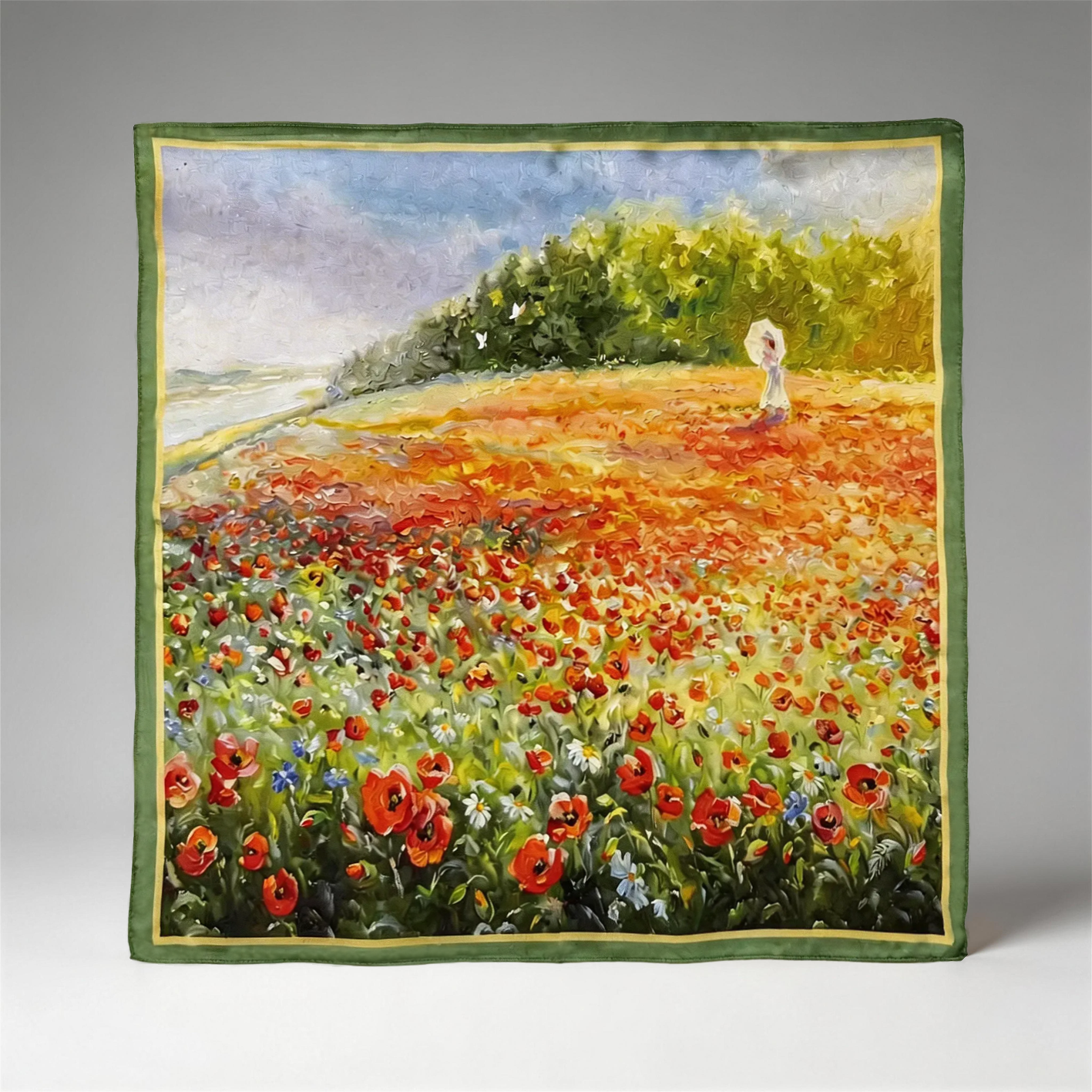 Seiden-Carré der Ölgemälde-Serie: Monets Frau mit Sonnenschirm