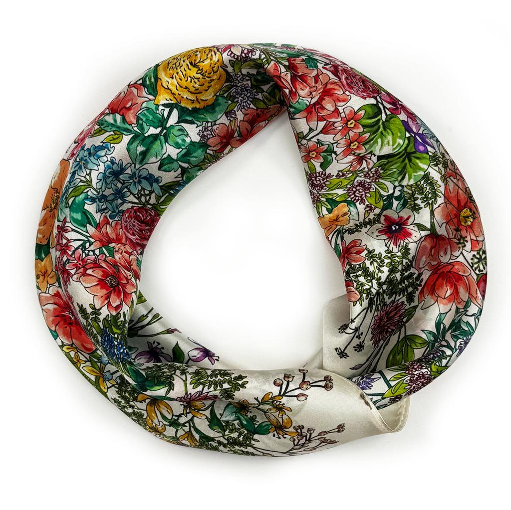 Elegantes Seidenquadrat mit Vintage-Blumenmuster